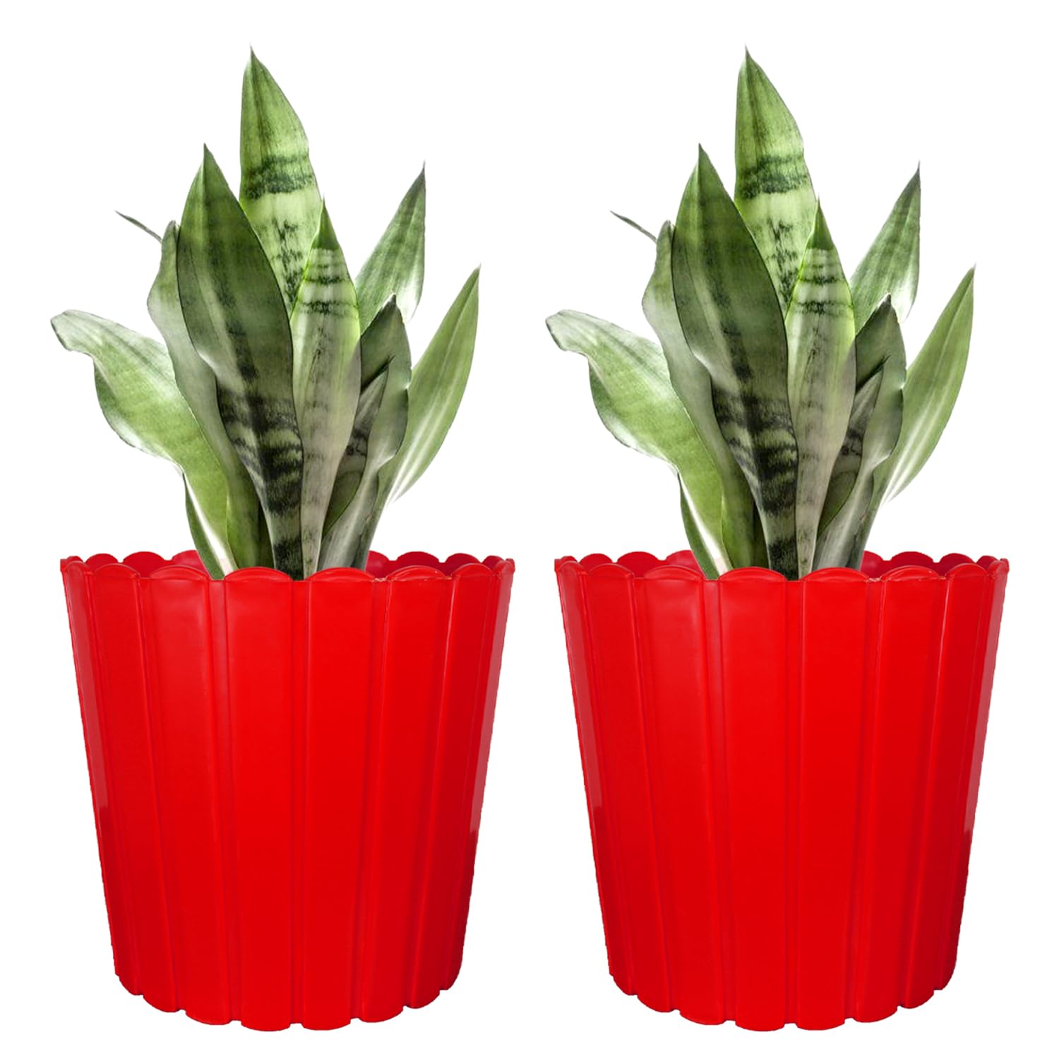 12 Inch Red Thai Planters Lightweight & Uv Resistant (set Of 2)