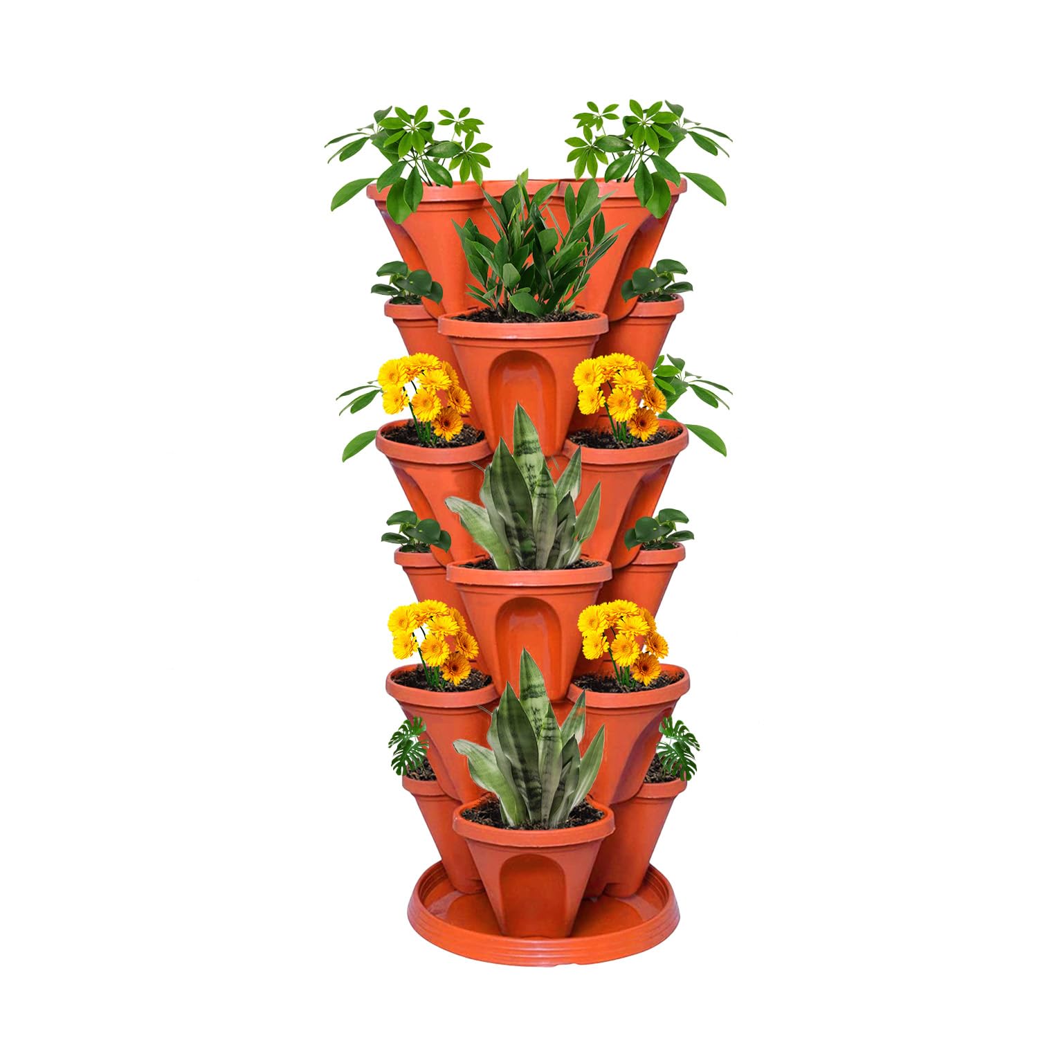 Terracotta Stack A Pot Hanging Planters 7 Piece Space Saving Design Terracotta Stack A Pot Hanging Planters 7 Piece Space Saving Design
