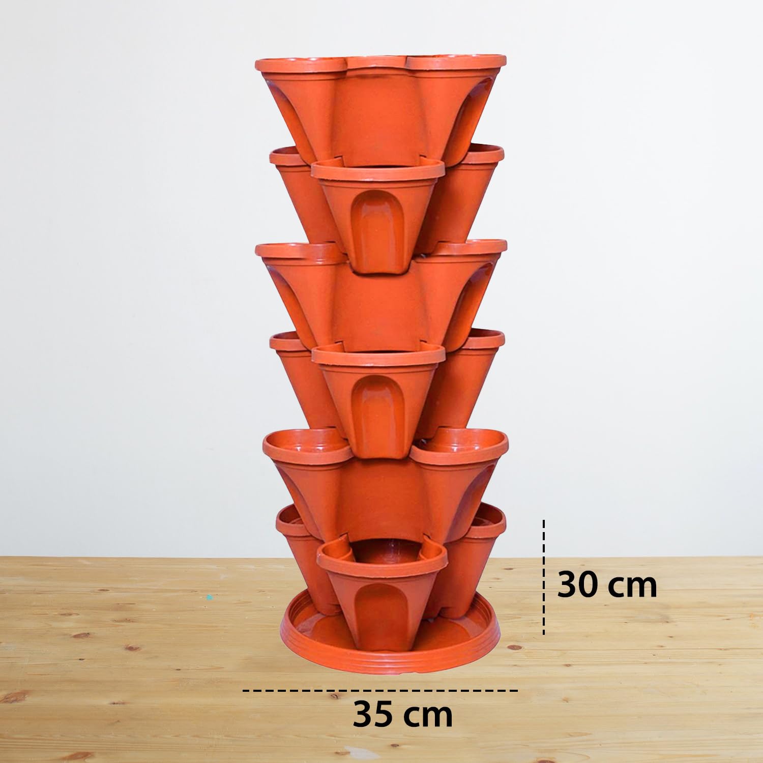 Terracotta Stack A Pot Hanging Planters 7 Piece Space Saving Design